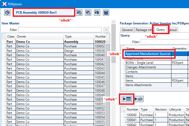 Run package query