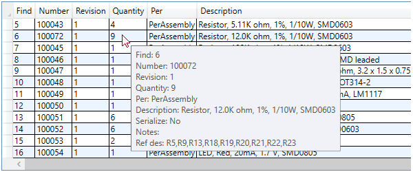 Data table tooltip